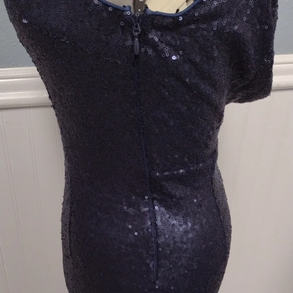 Lulu's Navy Sequin Mini Dress, Wedding Guest, Party Dress, Formal. - Picture 7 of 16
